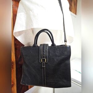 Vintage Fossil Dark Brown Leather Handbag